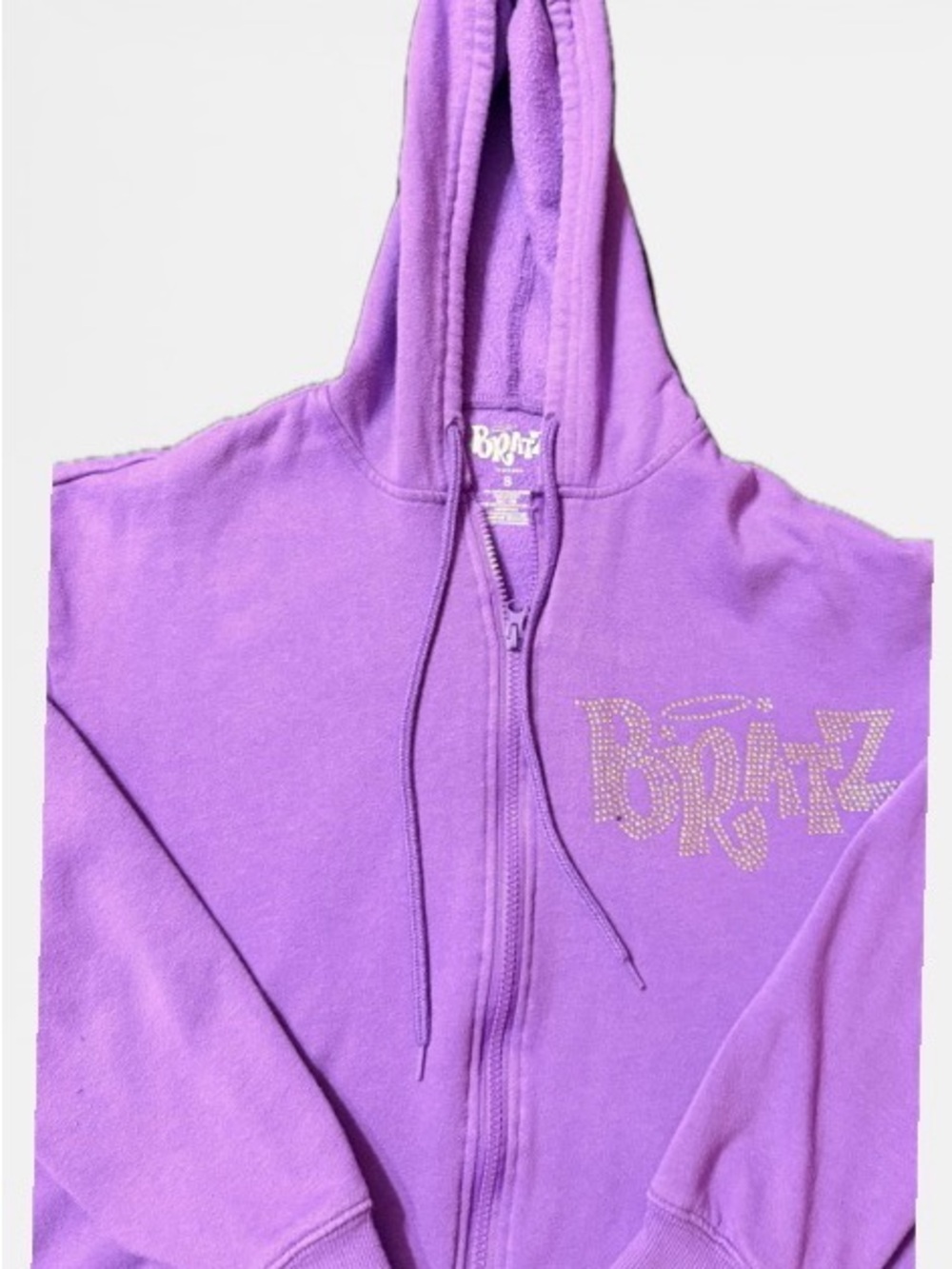 Kids Bratz Rhinestone Logo Purple Zip-Up Hoodie